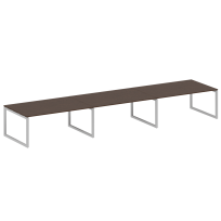 Metal System Quattro Перег. стол (3 столешницы) на О-оразном м/к 50БО.ПРГ-3.5 Акация/Антрацит металл 5400*1235*750