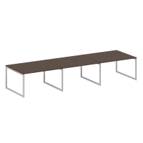 Metal System Quattro Перег. стол (3 столешницы) на О-оразном м/к 40БО.ПРГ-3.3 Акация/Антрацит металл 4200*1235*750