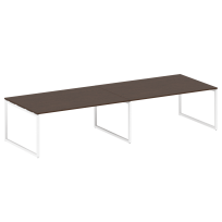 Metal System Quattro Перег. стол (2 столешницы) на О-образном м/к 40БО.ПРГ-2.5 Акация/Антрацит металл 3600*1235*750